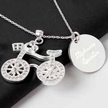 Collana bicicletta personalizzata in argento