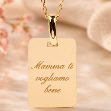 Collana rettangolare placcata oro personalizzata