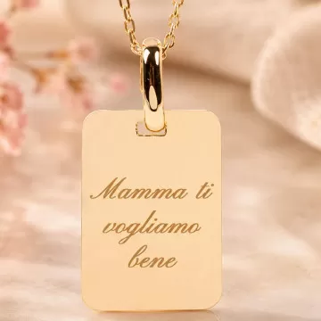 Collana rettangolare placcata oro personalizzata