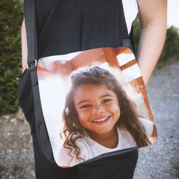 Borsa nera personalizzata con foto