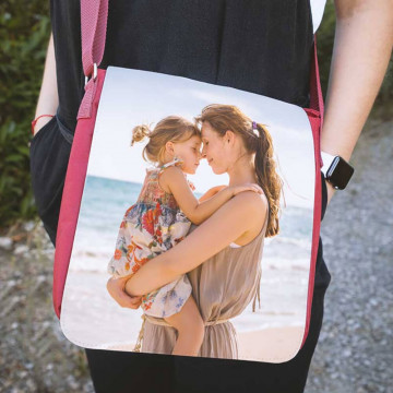 Borsa rossa personalizzata con foto