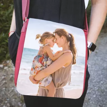 Borsa rossa personalizzata con foto