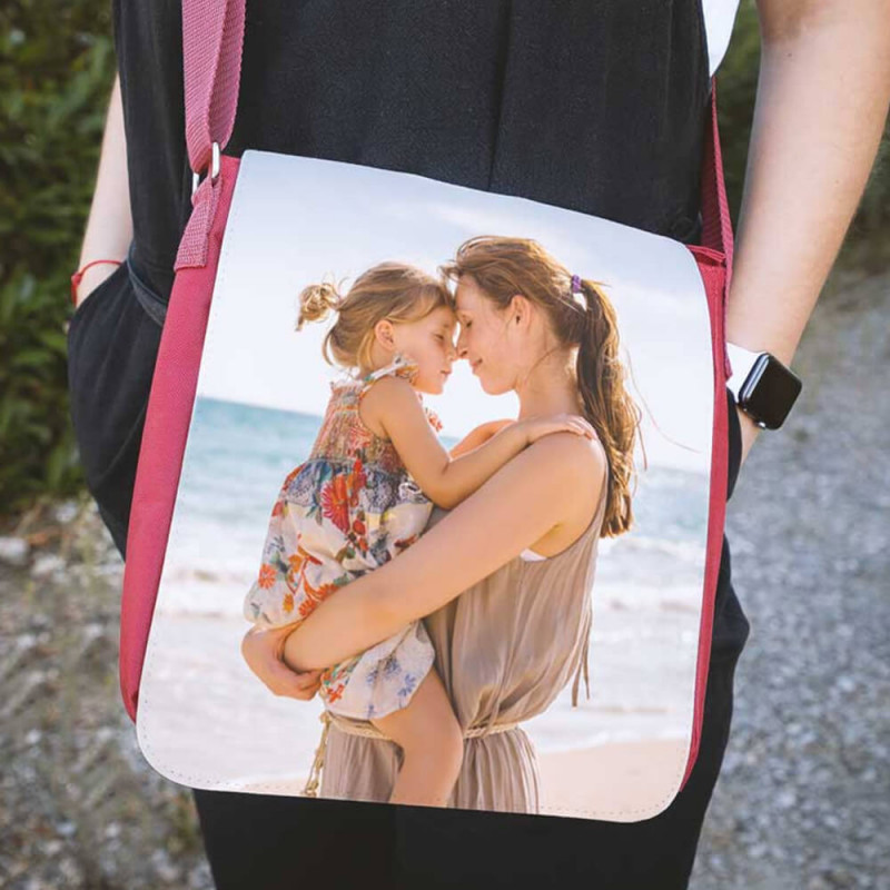 Borsa rossa personalizzata con foto