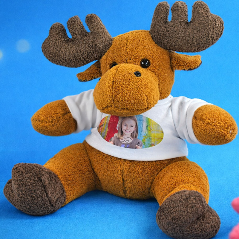 Peluche alce personalizzato con foto