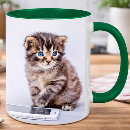 Tazza verde scuro personalizzata