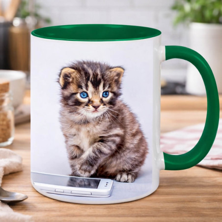 Tazza verde scuro personalizzata