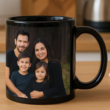 Tazza nera personalizzata con foto