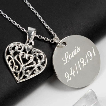 Collana albero della vita a cuore personalizzata