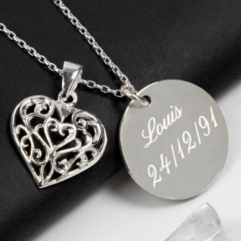 Collana albero della vita a cuore personalizzata