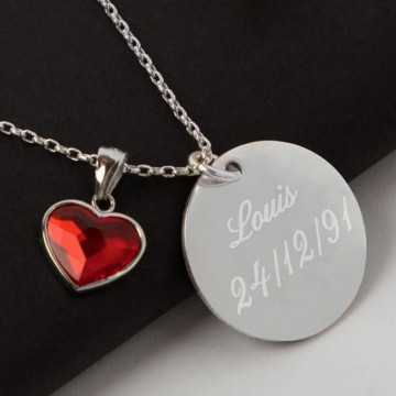 Collana cuore Swarovski personalizzata