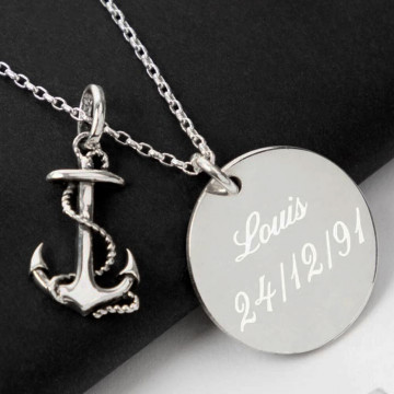 Collana ancora marina personalizzata