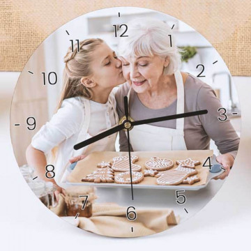 Orologio rotondo in legno personalizzato con foto