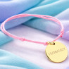Bracciale con medaglione rotondo placcato oro personalizzato