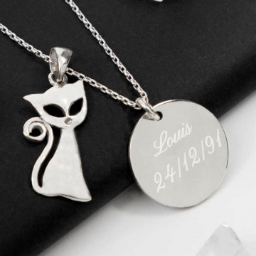 Collana gatto personalizzata con incisione