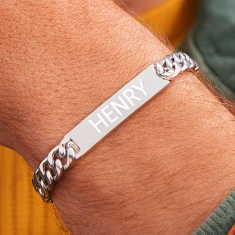 Bracciale uomo in argento personalizzato