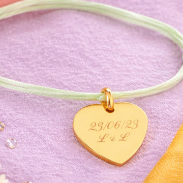 Bracciale cuore placcato oro personalizzato