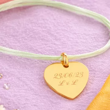 Bracciale cuore placcato oro personalizzato