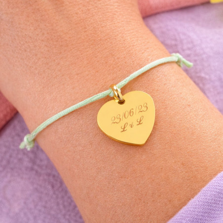 Bracciale cuore placcato oro personalizzato