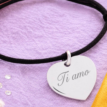 Bracciale cuore in argento personalizzato