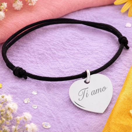 Bracciale cuore in argento personalizzato
