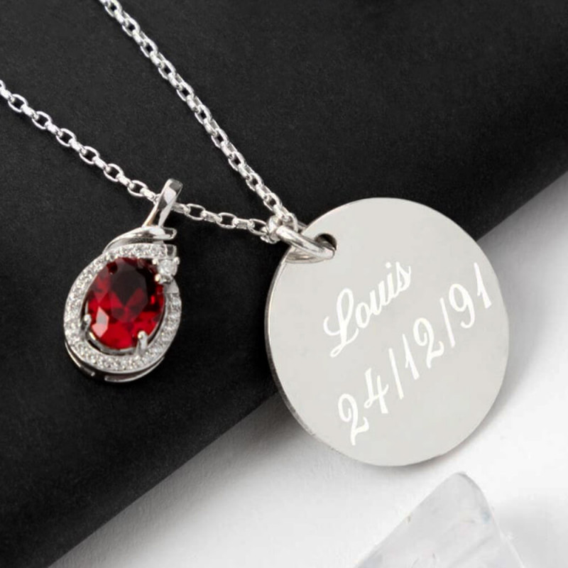 Collana granato personalizzata