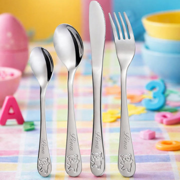 Set di posate orsetto personalizzato per bambini