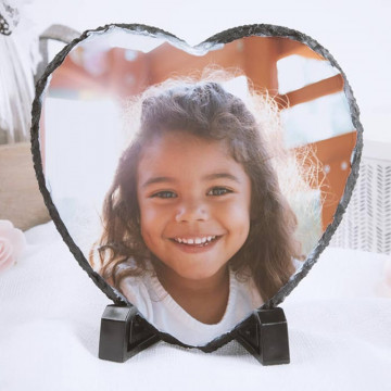 Cornice cuore in ardesia personalizzata con foto