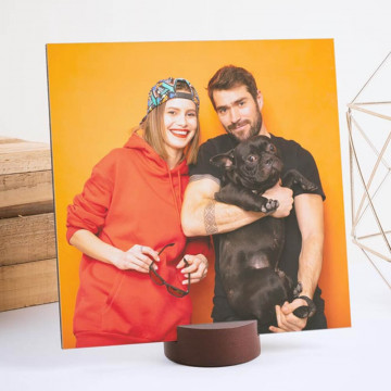 Cornice quadrata in legno personalizzata con foto