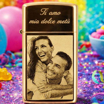 Accendino Zippo Slim ottone inciso personalizzato