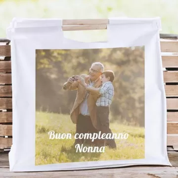Borsa con manici in legno