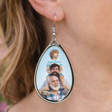 Orecchini ovali personalizzati con foto