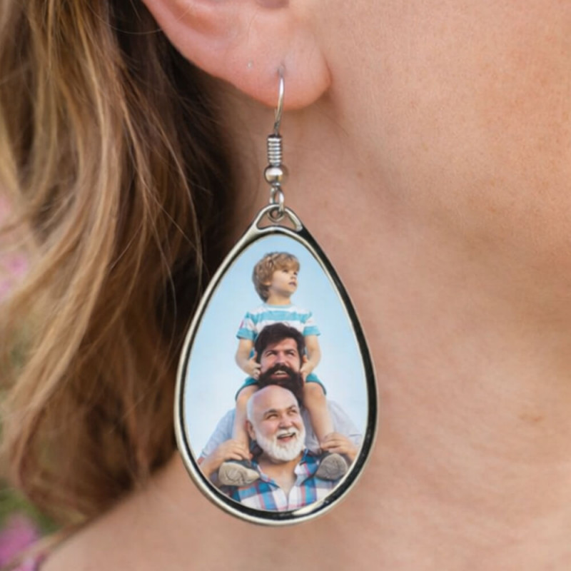 Orecchini ovali personalizzati con foto