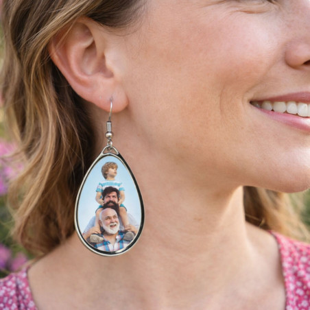 Orecchini ovali personalizzati con foto