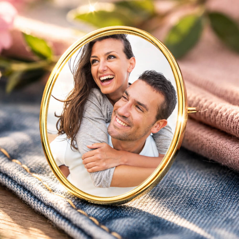 Spilla ovale personalizzata con foto