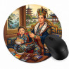 Tappetino per mouse rotondo personalizzato “papà re del divano”