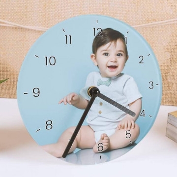 Orologio rotondo in vetro con foto