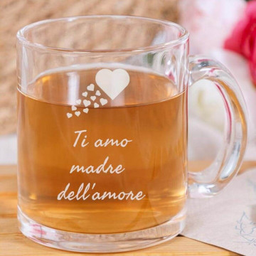 Tazza in vetro incisa