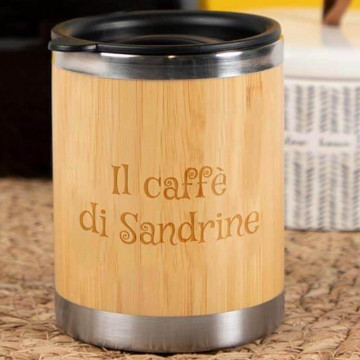 Tazza termica in bambù personalizzata