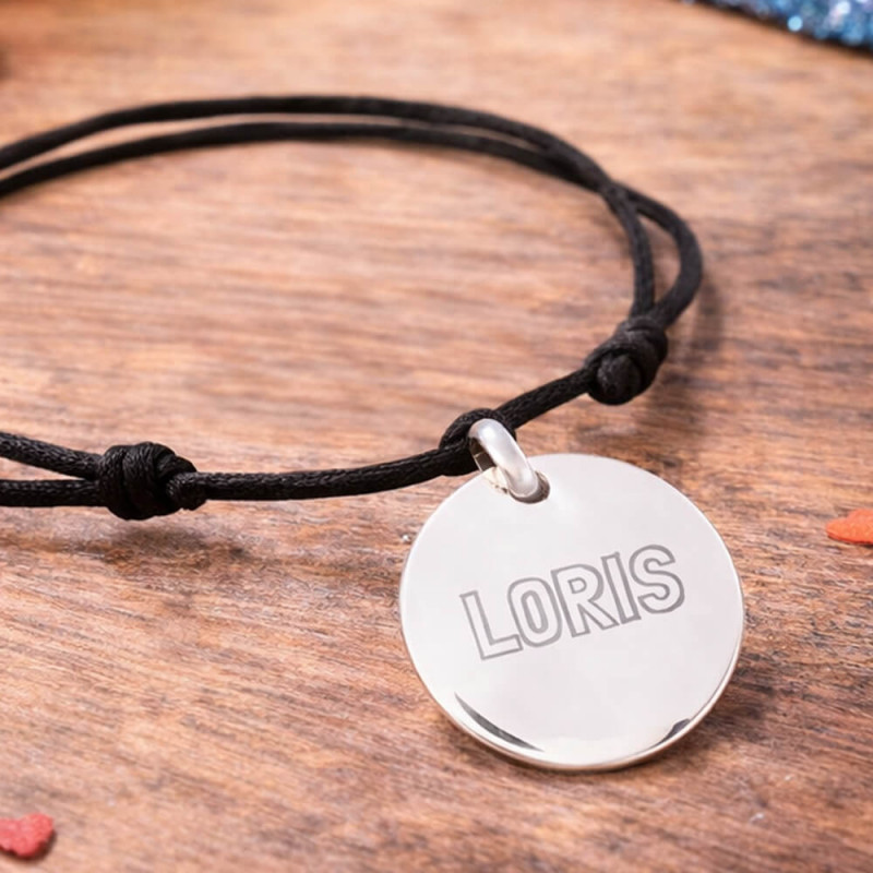 Bracciale con medaglia argento personalizzata