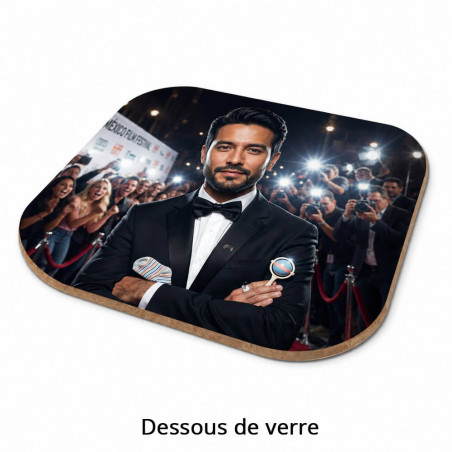 Sottobicchiere quadrato “Papà Star Hollywood”