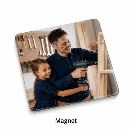 Magnete quadrato personalizzato “papà appassionato di fai da te”