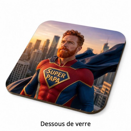 Sottobicchiere quadrato “Super Papà”
