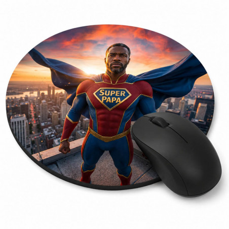 Tappetino per mouse rotondo personalizzato “Super Papà”