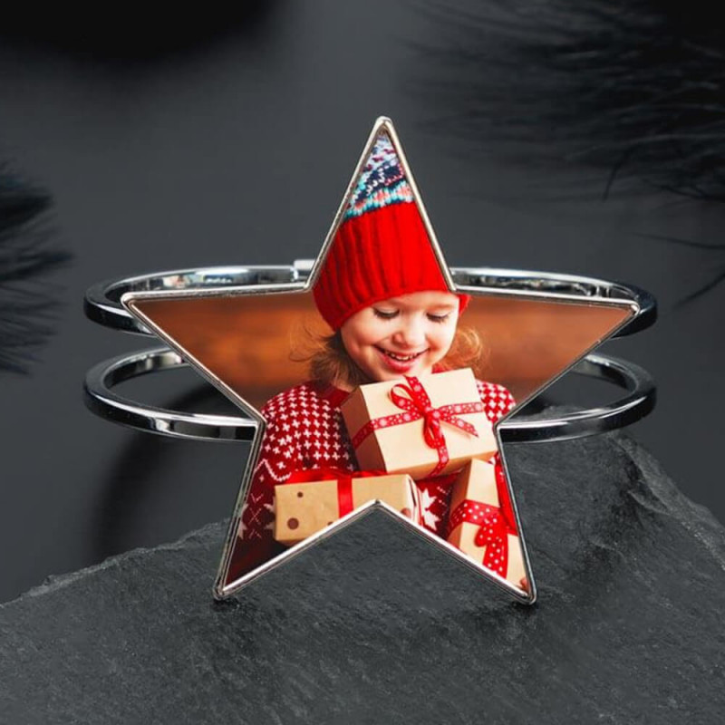Bracciale rigido stella con foto