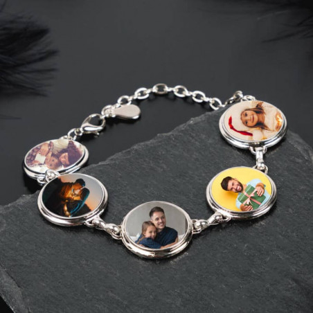 Bracciale con 5 foto personalizzate