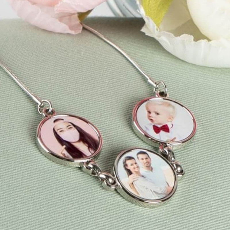 Collana con 3 foto personalizzate