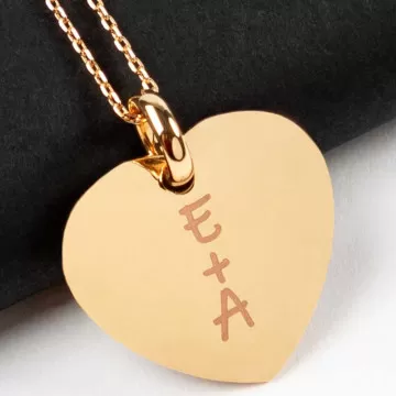 Collana cuore placcata oro incisa