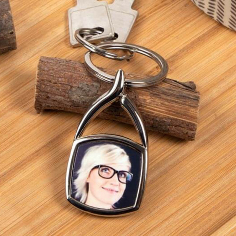 Portachiavi quadrato personalizzato con foto