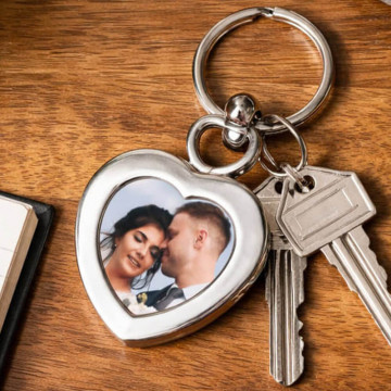 Portachiavi cuore personalizzato con foto