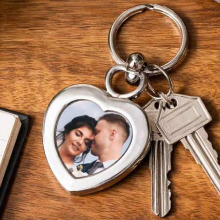 Portachiavi cuore personalizzato con foto